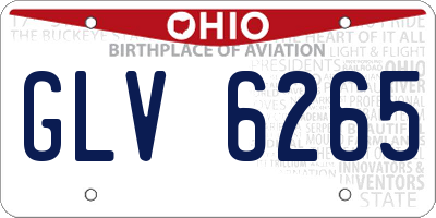 OH license plate GLV6265