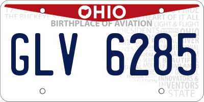 OH license plate GLV6285