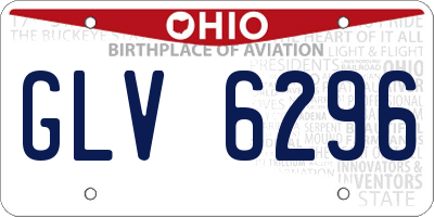 OH license plate GLV6296