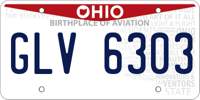 OH license plate GLV6303