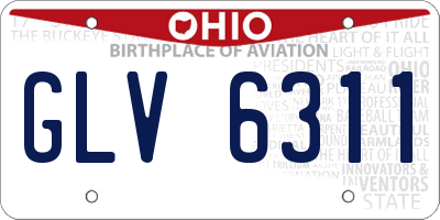 OH license plate GLV6311