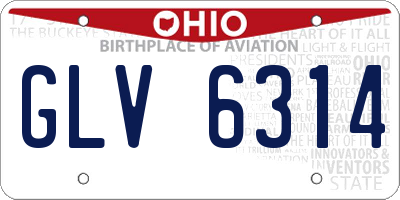 OH license plate GLV6314