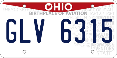 OH license plate GLV6315