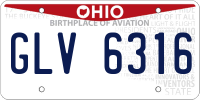 OH license plate GLV6316