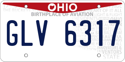 OH license plate GLV6317