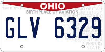 OH license plate GLV6329