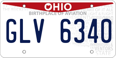 OH license plate GLV6340
