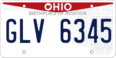 OH license plate GLV6345