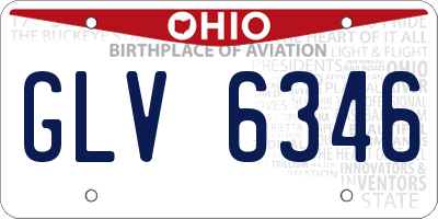 OH license plate GLV6346