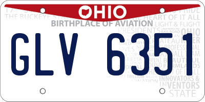 OH license plate GLV6351