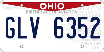OH license plate GLV6352