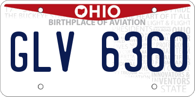OH license plate GLV6360