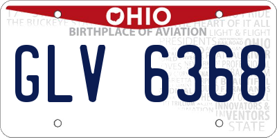 OH license plate GLV6368