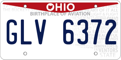 OH license plate GLV6372