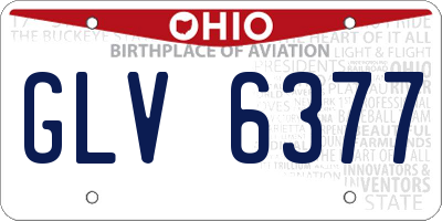 OH license plate GLV6377