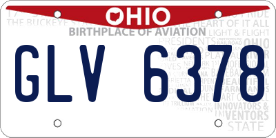 OH license plate GLV6378