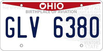 OH license plate GLV6380