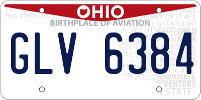 OH license plate GLV6384