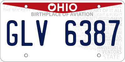 OH license plate GLV6387