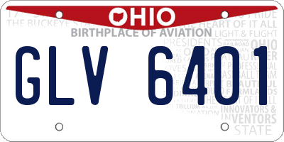 OH license plate GLV6401
