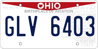 OH license plate GLV6403