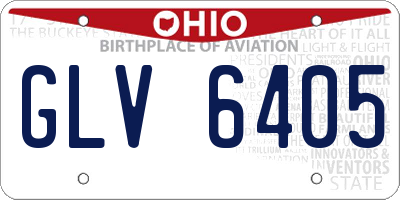 OH license plate GLV6405