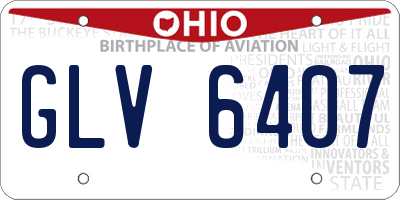 OH license plate GLV6407