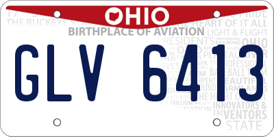 OH license plate GLV6413