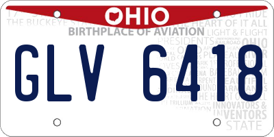 OH license plate GLV6418