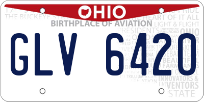 OH license plate GLV6420