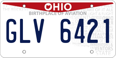 OH license plate GLV6421
