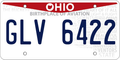 OH license plate GLV6422