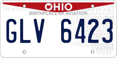OH license plate GLV6423