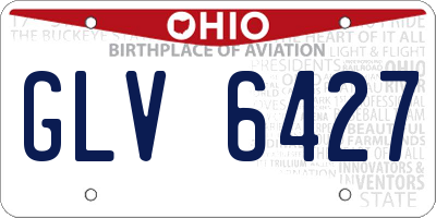 OH license plate GLV6427