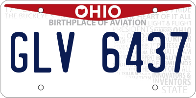 OH license plate GLV6437