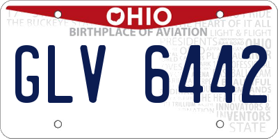 OH license plate GLV6442