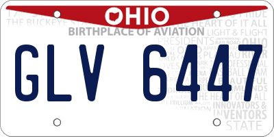 OH license plate GLV6447