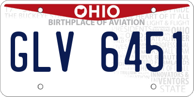 OH license plate GLV6451