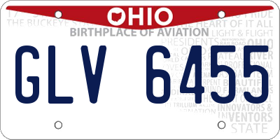 OH license plate GLV6455