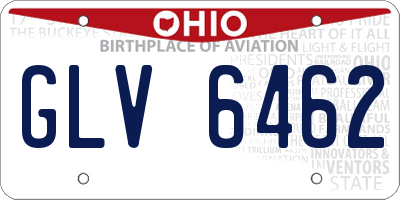OH license plate GLV6462
