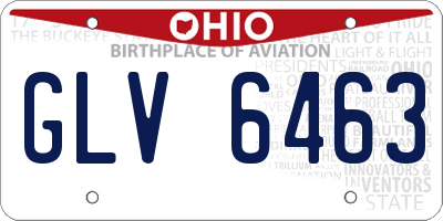 OH license plate GLV6463