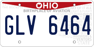 OH license plate GLV6464