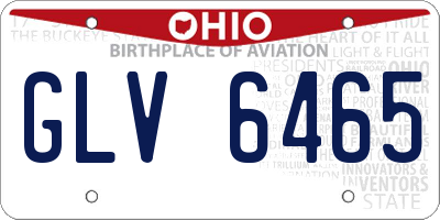 OH license plate GLV6465