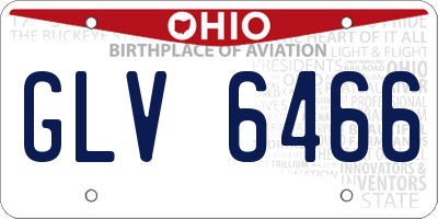 OH license plate GLV6466