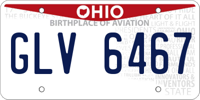 OH license plate GLV6467