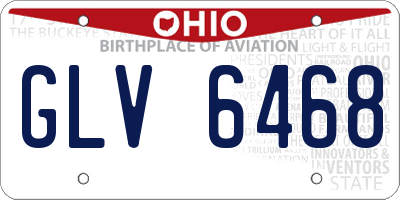 OH license plate GLV6468