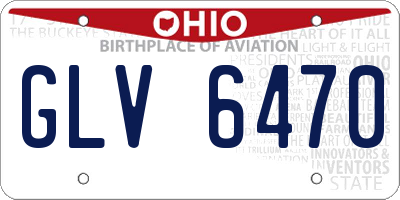 OH license plate GLV6470