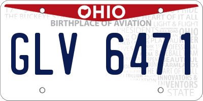 OH license plate GLV6471