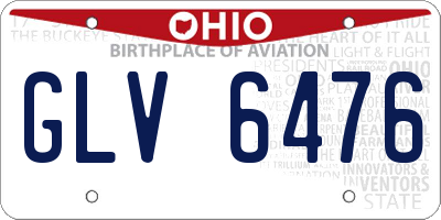 OH license plate GLV6476