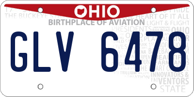 OH license plate GLV6478